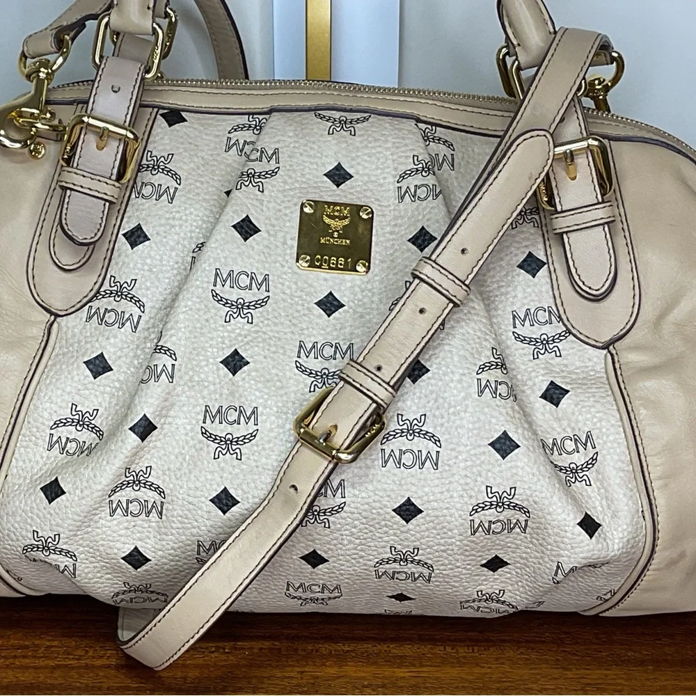 MCM Tan Monogram Satchel - Picture 4 of 16